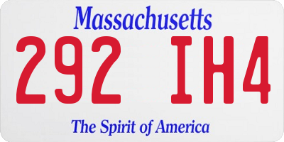 MA license plate 292IH4