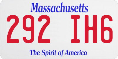 MA license plate 292IH6