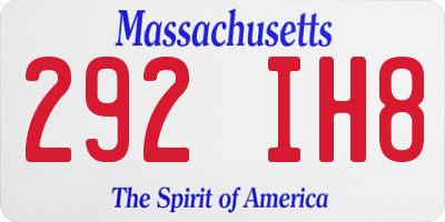 MA license plate 292IH8