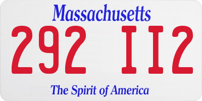 MA license plate 292II2