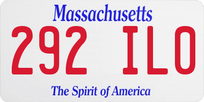 MA license plate 292IL0