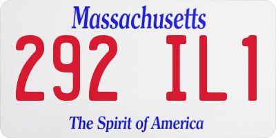 MA license plate 292IL1