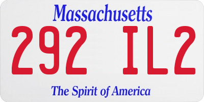 MA license plate 292IL2