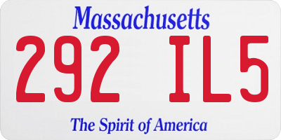 MA license plate 292IL5
