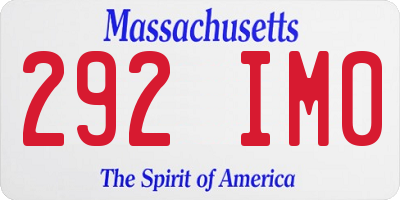 MA license plate 292IM0
