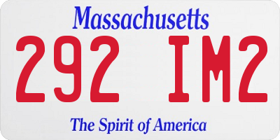 MA license plate 292IM2