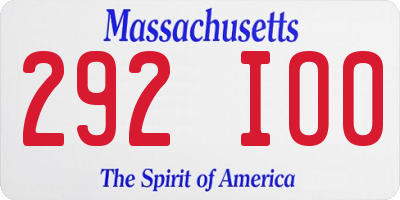 MA license plate 292IO0