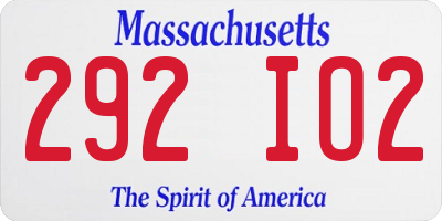 MA license plate 292IO2