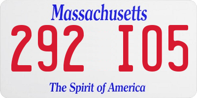MA license plate 292IO5