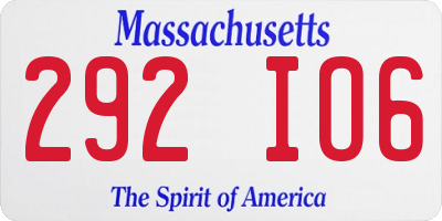 MA license plate 292IO6