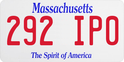 MA license plate 292IP0
