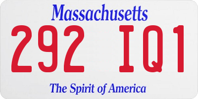 MA license plate 292IQ1