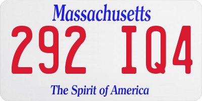 MA license plate 292IQ4