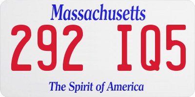 MA license plate 292IQ5