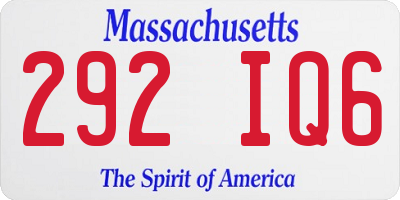 MA license plate 292IQ6