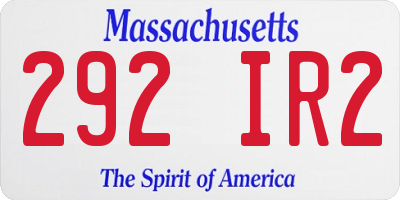 MA license plate 292IR2
