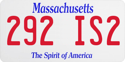 MA license plate 292IS2