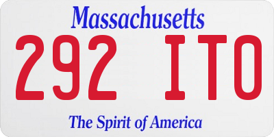 MA license plate 292IT0