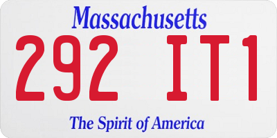MA license plate 292IT1