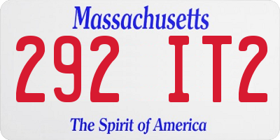 MA license plate 292IT2