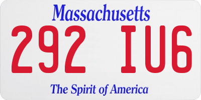 MA license plate 292IU6