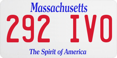 MA license plate 292IV0