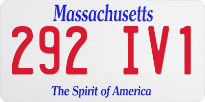 MA license plate 292IV1