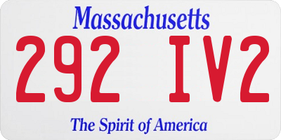 MA license plate 292IV2