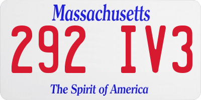 MA license plate 292IV3