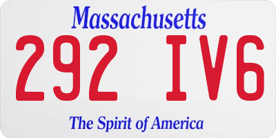 MA license plate 292IV6