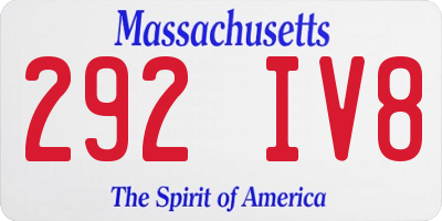 MA license plate 292IV8