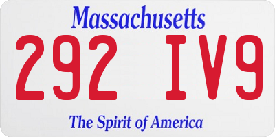 MA license plate 292IV9