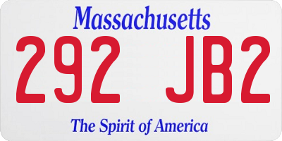 MA license plate 292JB2