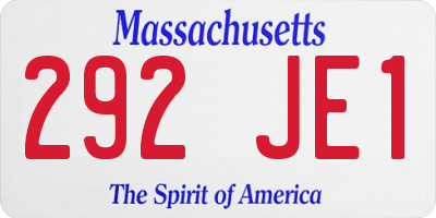 MA license plate 292JE1