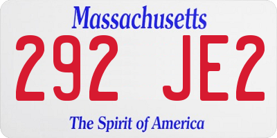 MA license plate 292JE2
