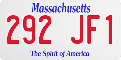 MA license plate 292JF1