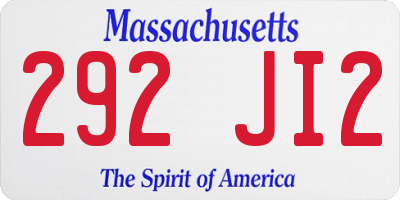 MA license plate 292JI2