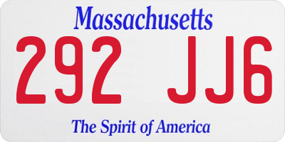 MA license plate 292JJ6