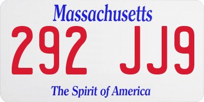 MA license plate 292JJ9