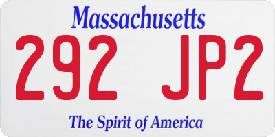 MA license plate 292JP2