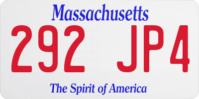 MA license plate 292JP4