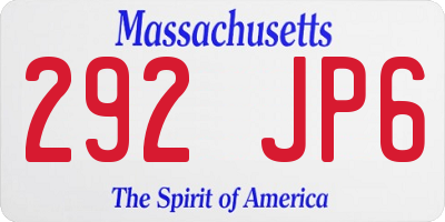 MA license plate 292JP6