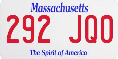 MA license plate 292JQ0