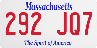 MA license plate 292JQ7