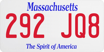 MA license plate 292JQ8