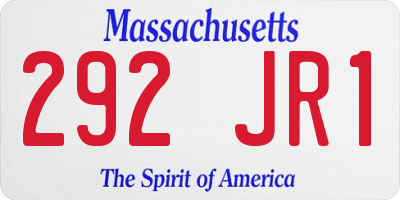 MA license plate 292JR1