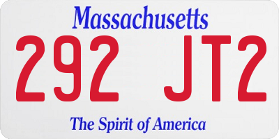 MA license plate 292JT2