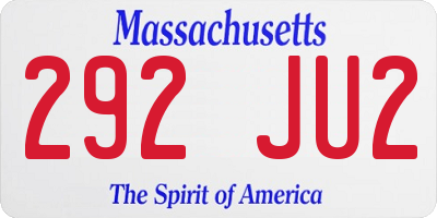 MA license plate 292JU2