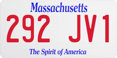 MA license plate 292JV1