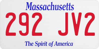 MA license plate 292JV2